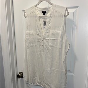 Torrid White Sleeveless Blouse